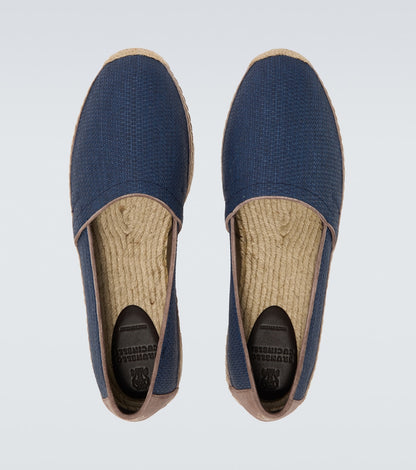 Espadrilles aus Lederstoff Blau