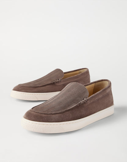 Loafer aus Wildleder mit Chevron-Effekt Braun