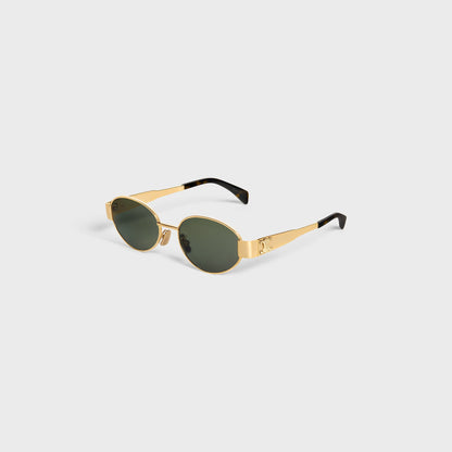 Triomphe Metal 01 Sonnenbrille aus Metall in Gold / Grün für Damen