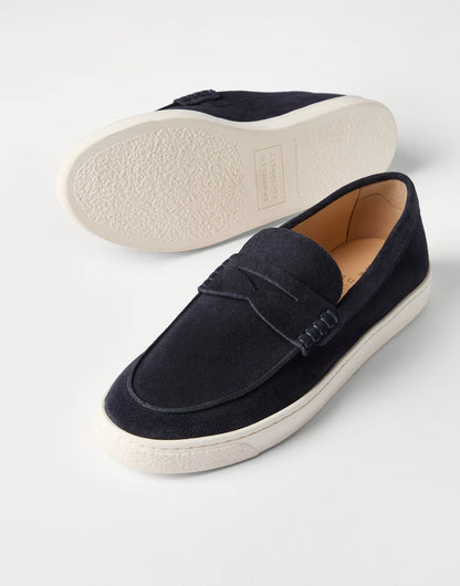 Slip-on aus Wildleder Navyblau