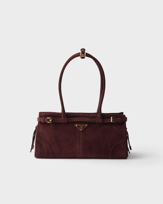 Bonnie Medium Suede Handbag, Burgundy Red
