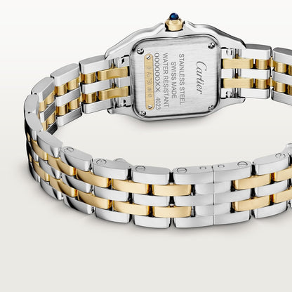 Panthère Uhr kleines Modell aus Silber/Gold