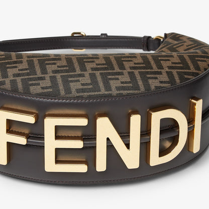 Fendigraphy Small Tasche aus FF-Jacquardgewebe Braun