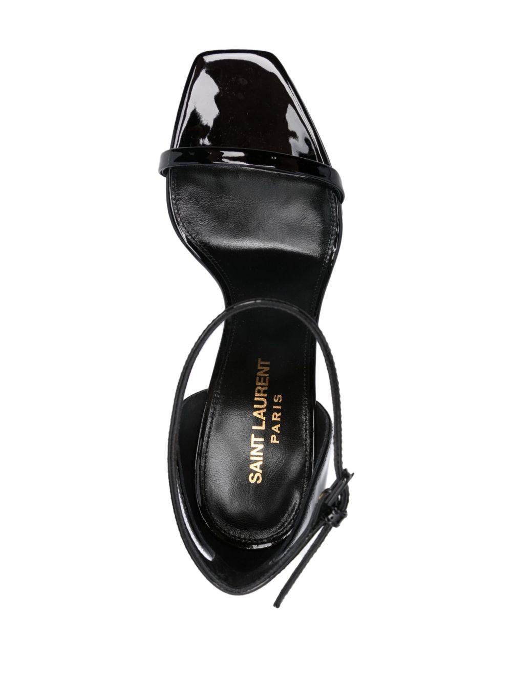 Sandalen mit Absatz und Opyum-Logo aus schwarzem Kalbsleder 85 mm