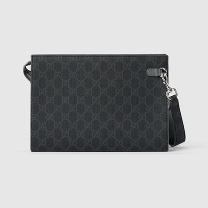 Zweiteilige Pouch Klein aus schwarzem GG-Supreme-Gewebe