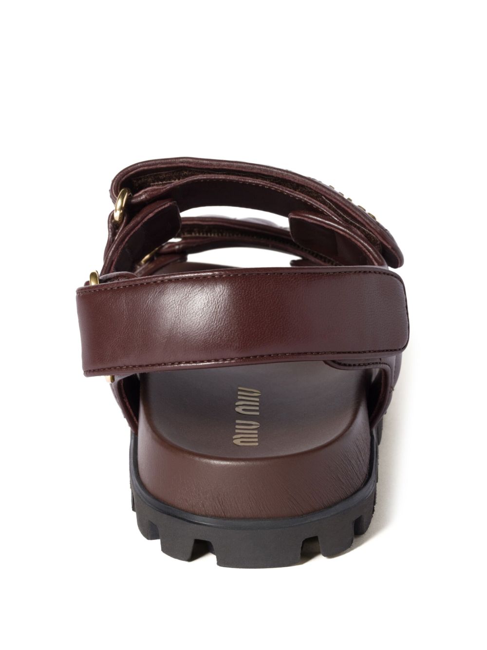 Sporty sandals in quilted leather in Bordeaux