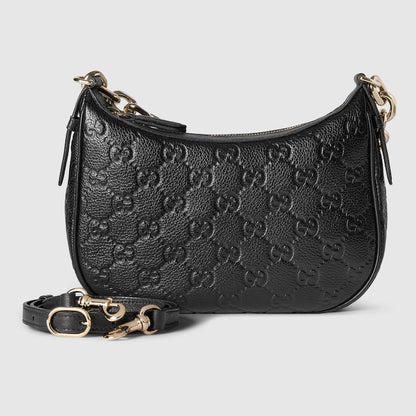 GG Emblem Shoulder Bag Medium Black