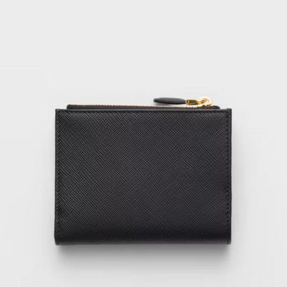 Kleines schwarzes Saffiano-Portemonnaie
