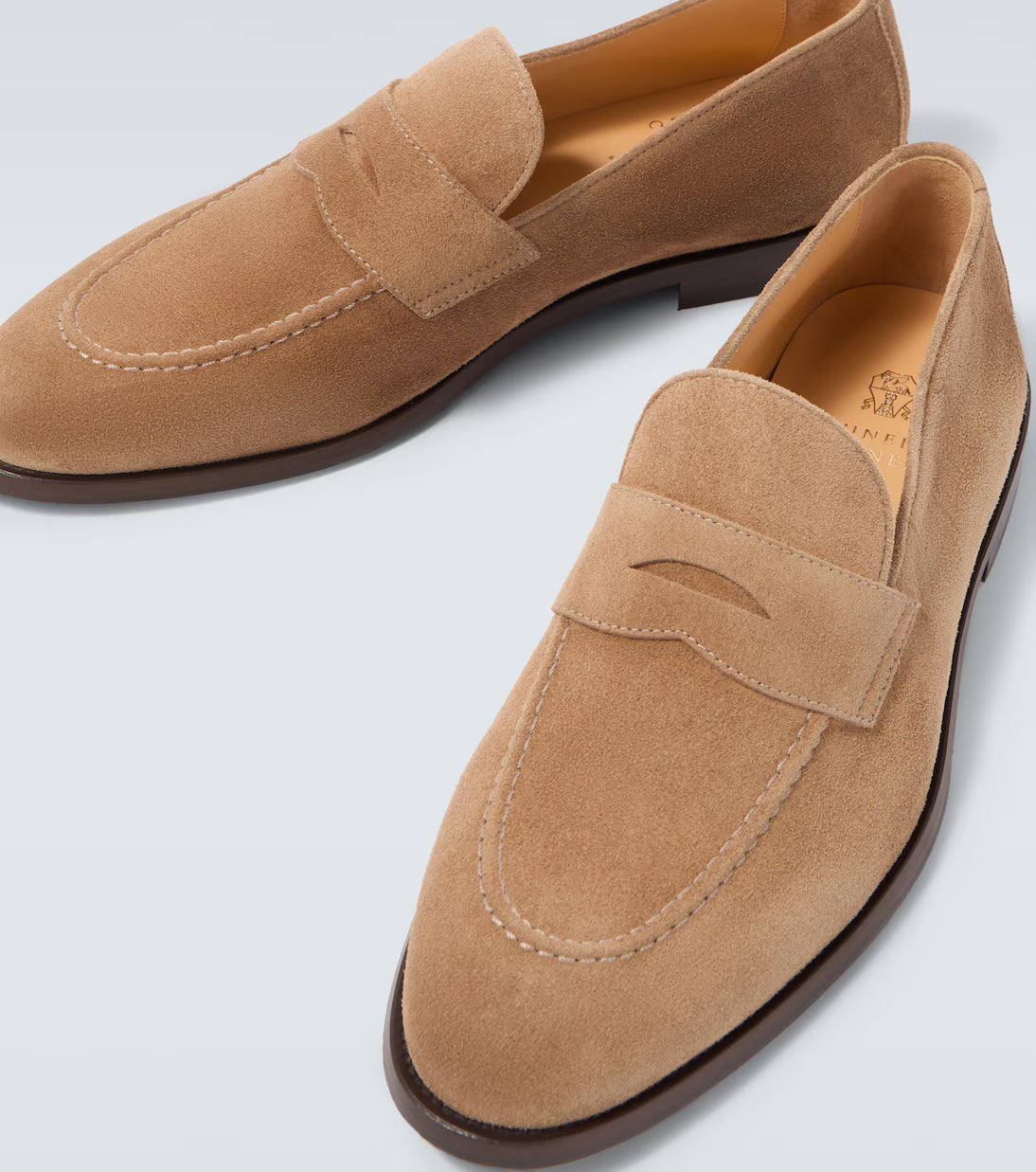 Loafer aus Wildleder Beige