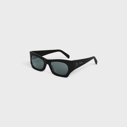 Grafische S333 Sonnenbrille aus schwarzem Acetat für Damen