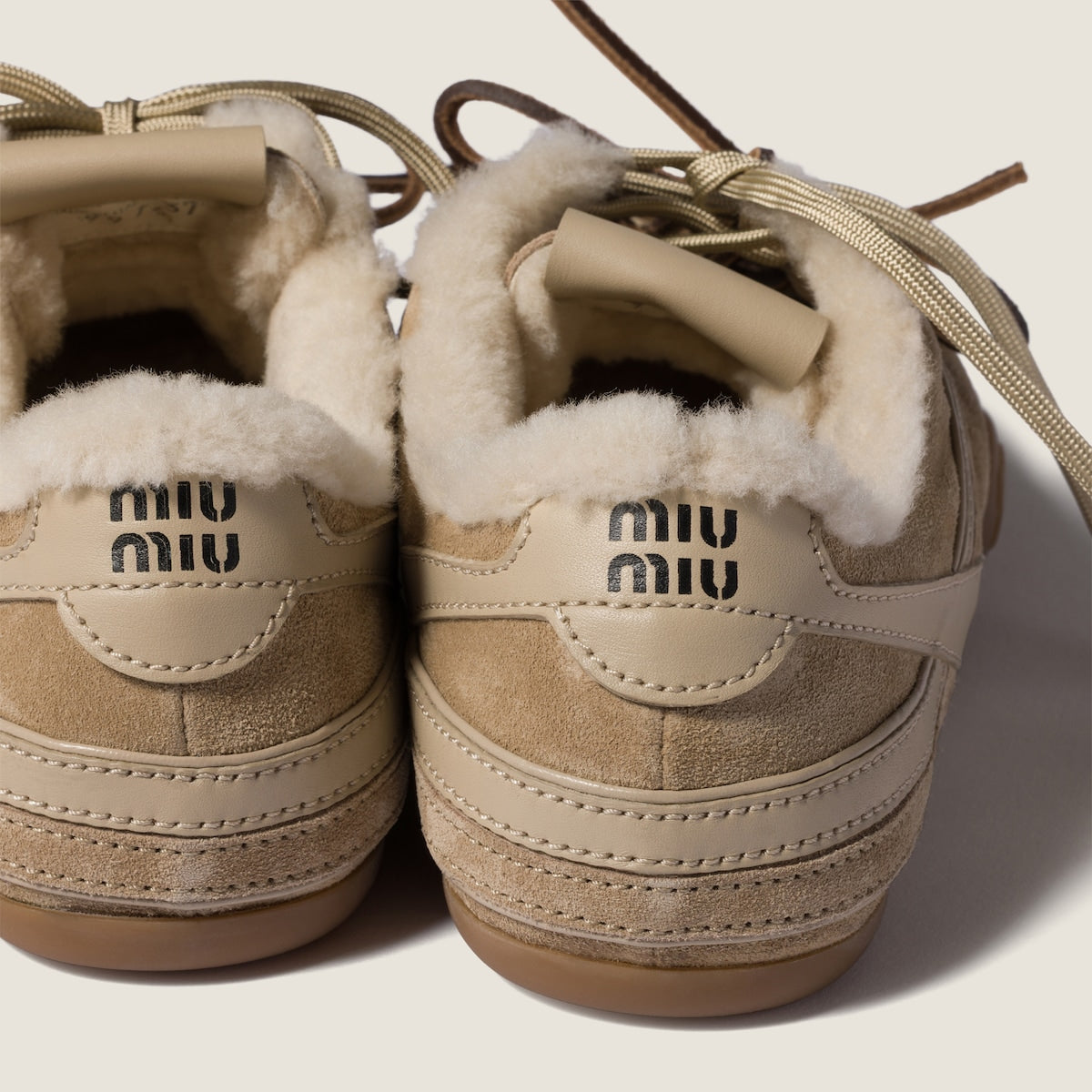 High school sneakers in suede and lambskin in desert
