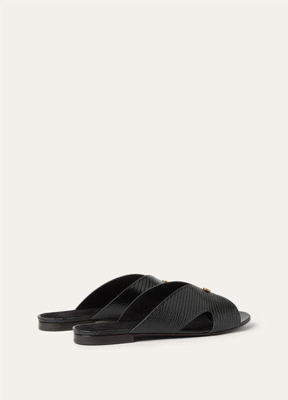 Vera Sandalen Eidechse Schwarz