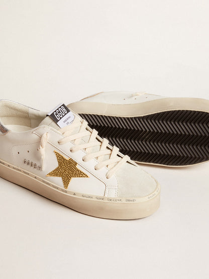 Hi Star with star made of Swarovski crystals and heel made of silver-colored leather