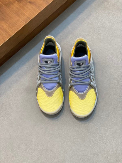 Tag Laufschuhe aus technischem Mesh Hellblau/Gelb