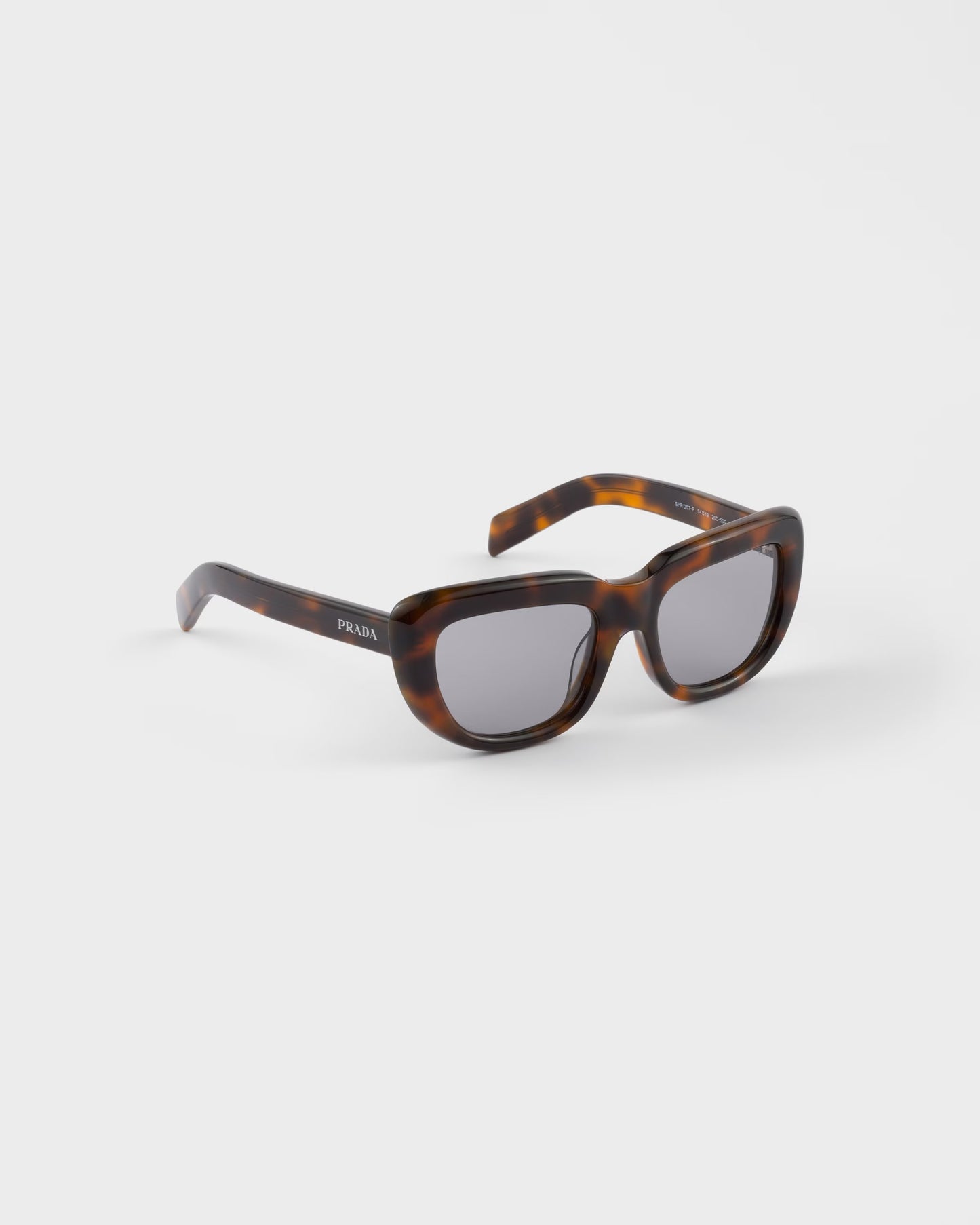 Rechteckige Sonnenbrille aus Schildpatt-Acetat mit grauen Gläsern