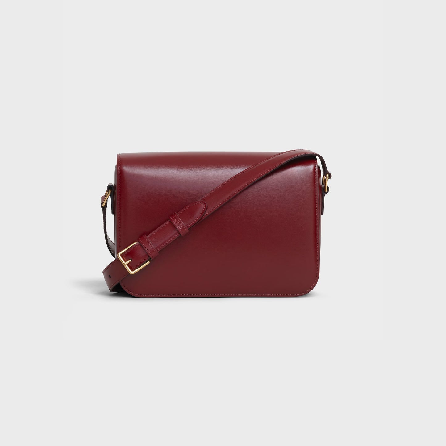 Triomphe Classique Tasche aus glänzendem Kalbsleder in Hellbordeaux