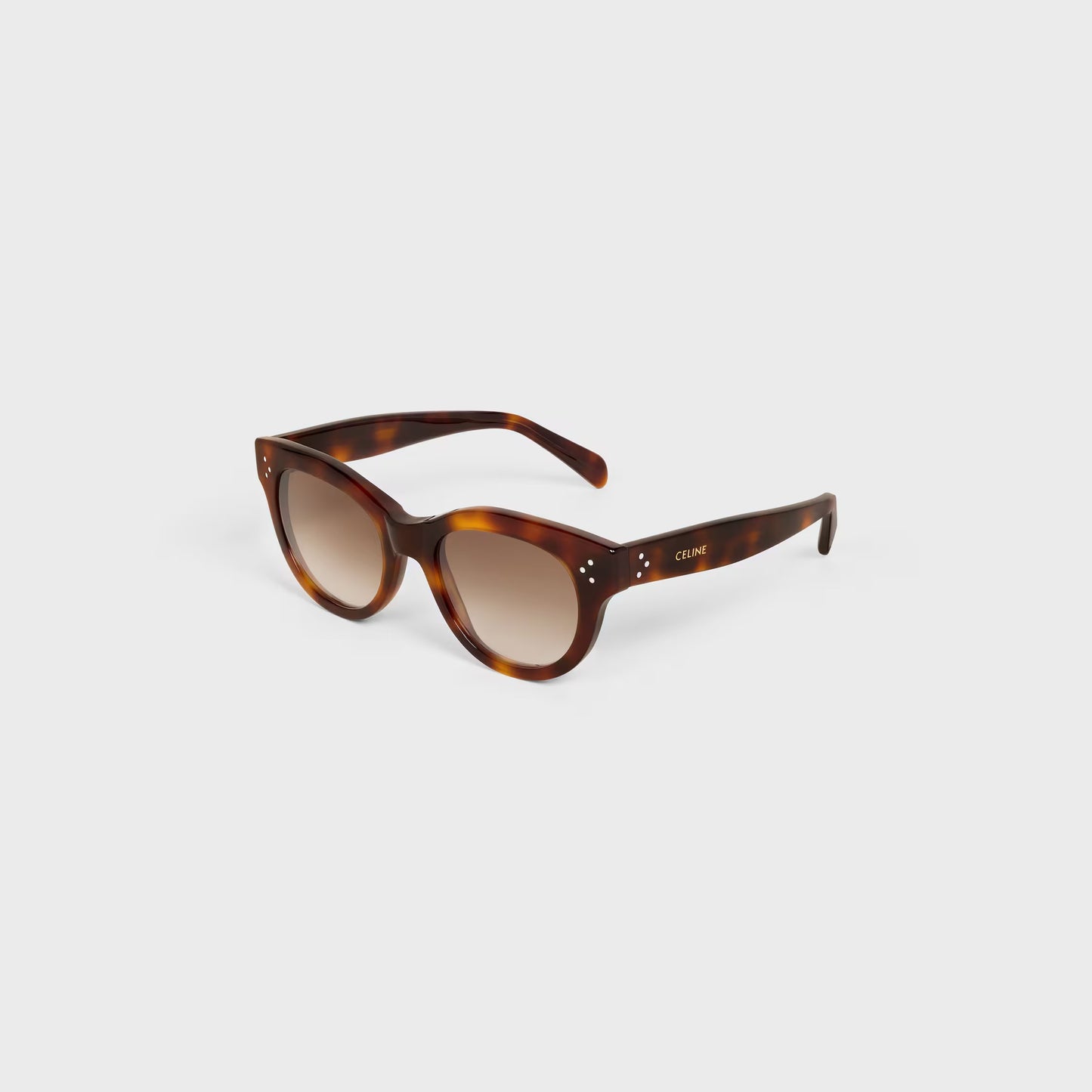 Runde S332 Sonnenbrille aus Acetat in klassischem Havanna für Damen