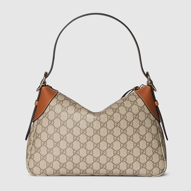 GG Emblem shoulder bag medium in beige fabric