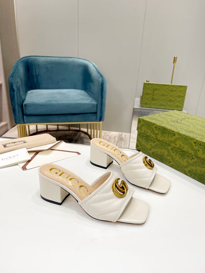 Sandalen Slide Doppel G Weiß