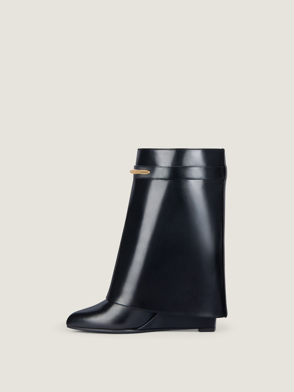 Shark-Stiefeletten aus schwarzem Leder