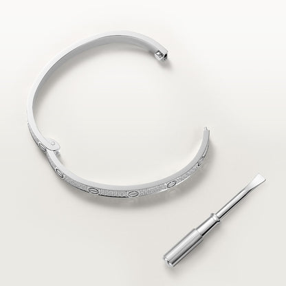 LOVE bracelet, medium model, pavé silver