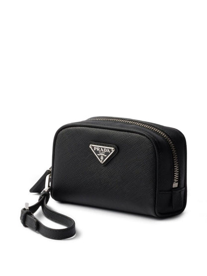 Saffiano pouch in black