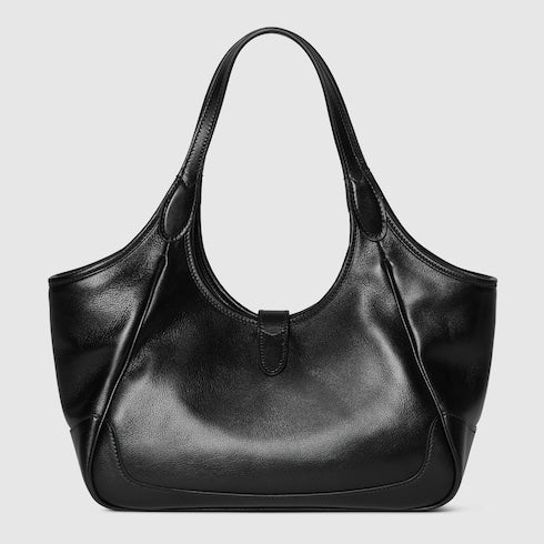 Mercato Shopping Bag klein aus schwarzem Leder