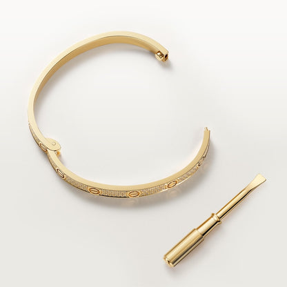 LOVE Armband mittleres Modell Pavé Gold