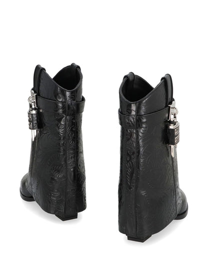 Cowboystiefel aus Leder mit Shark-Lock-Absatz 60 mm