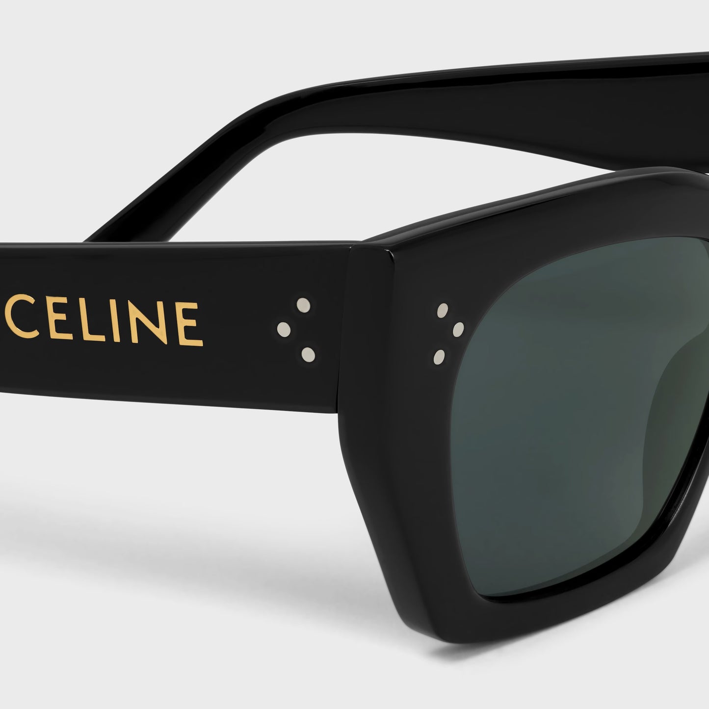 Cat-Eye S342 Sonnenbrille aus schwarzem Acetat für Damen
