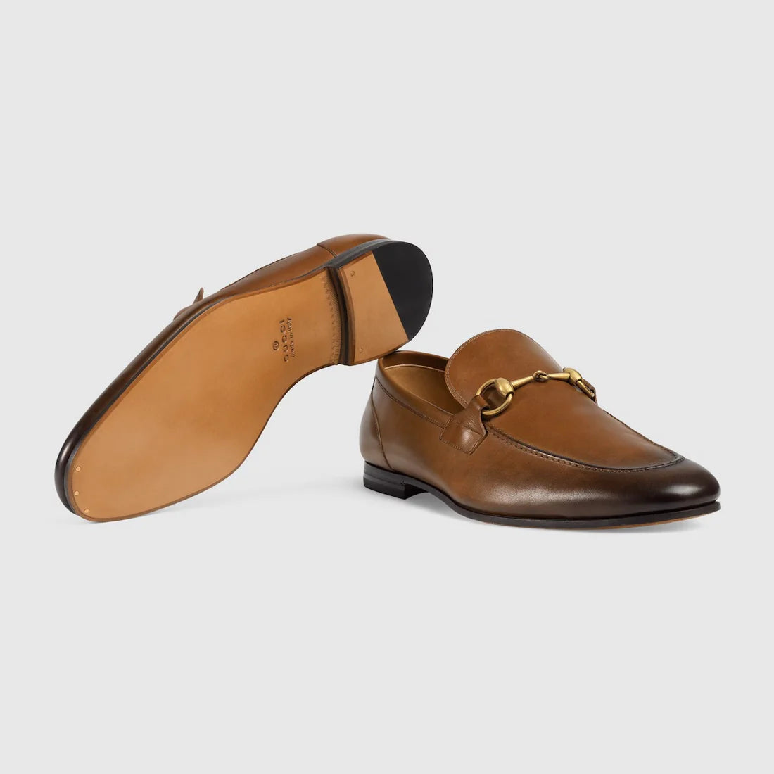 Men's GG Jordaan moccasin in brown leather