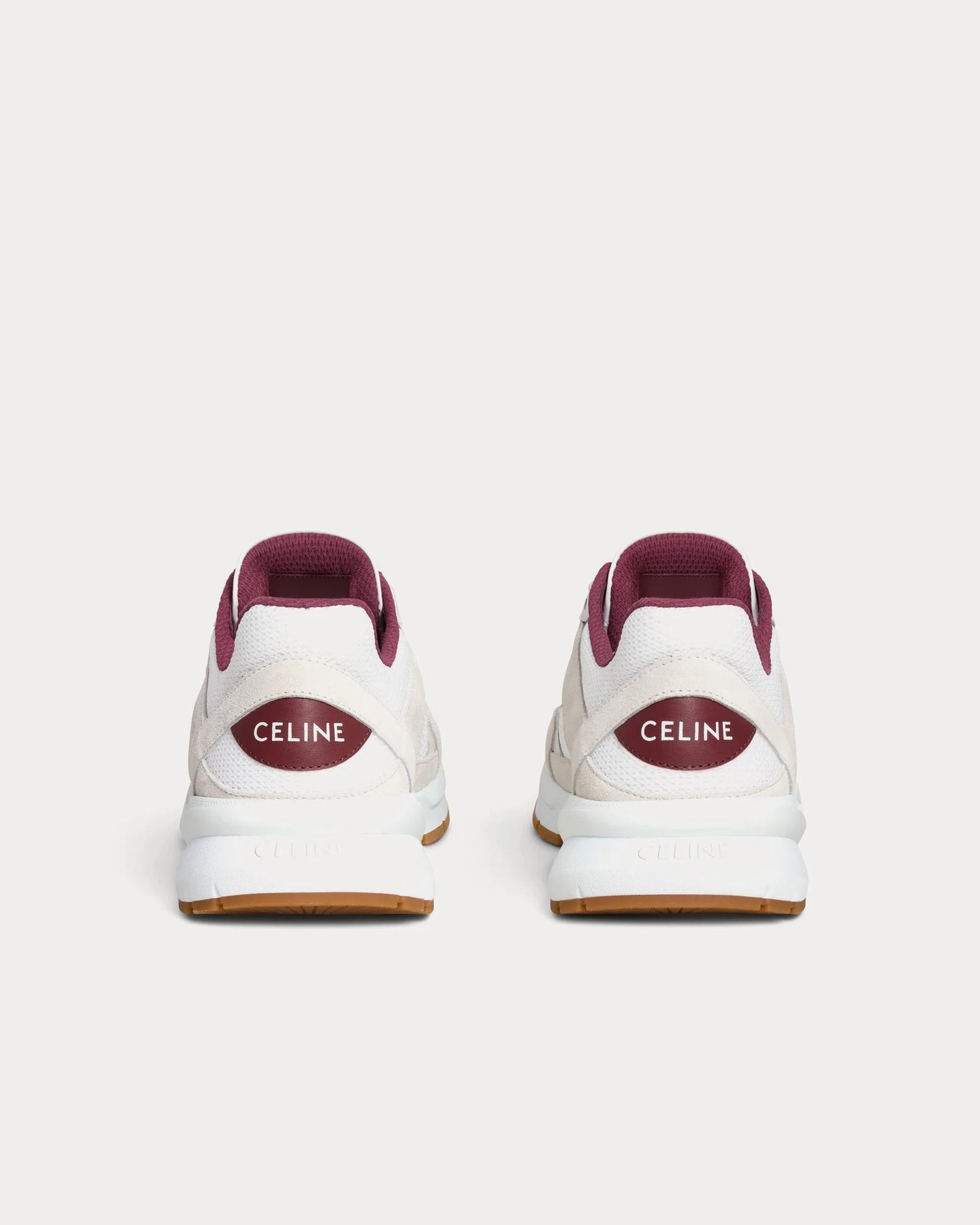 CR-03 Runner Low-Top-Sneakers aus Mesh, Veloursleder und Kalbsleder in Optisch Weiß / Beige / Bordeaux