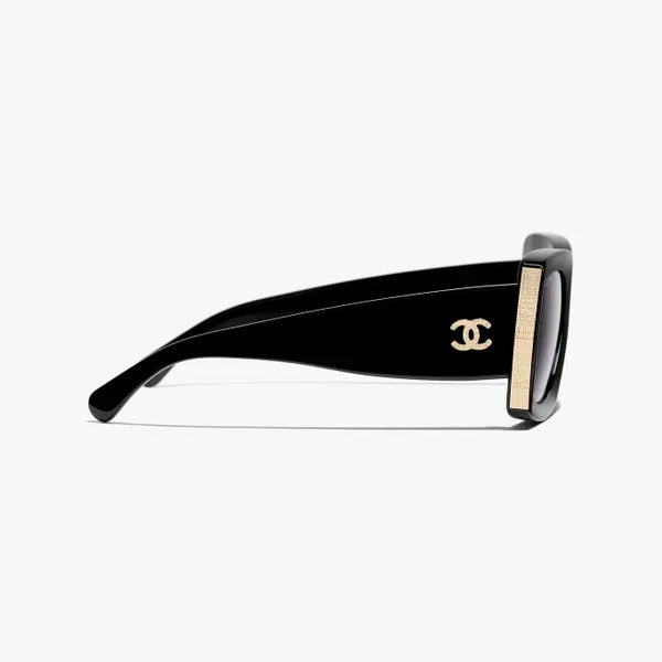 Rectangular Sunglasses Black &amp; Gold