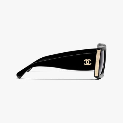 Rectangular Sunglasses Black &amp; Gold