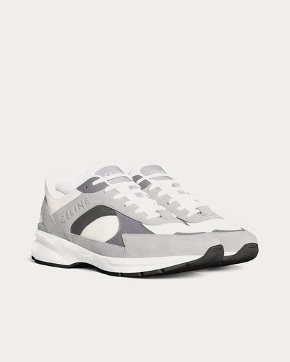 CR-03 Runner Low-Top-Sneakers aus Mesh, Veloursleder und Kalbsleder in Grau