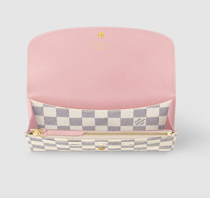 Emilie Damier Azur-Canvas wallet