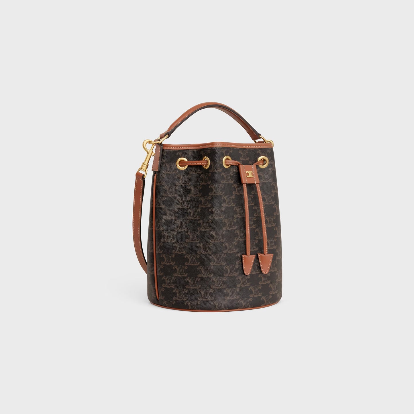 Clara Tasche aus Triomphe-Canvas und Kalbsleder in Cognac