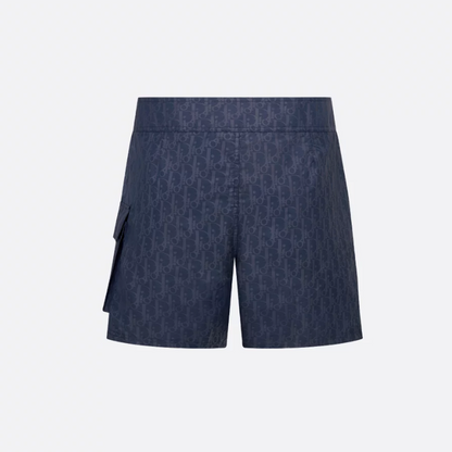 Badehose aus technischem Oblique-Gewebe Marineblau