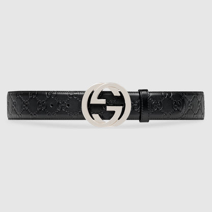 Belt with GG cross buckle