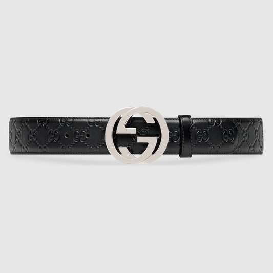 Belt with GG cross buckle