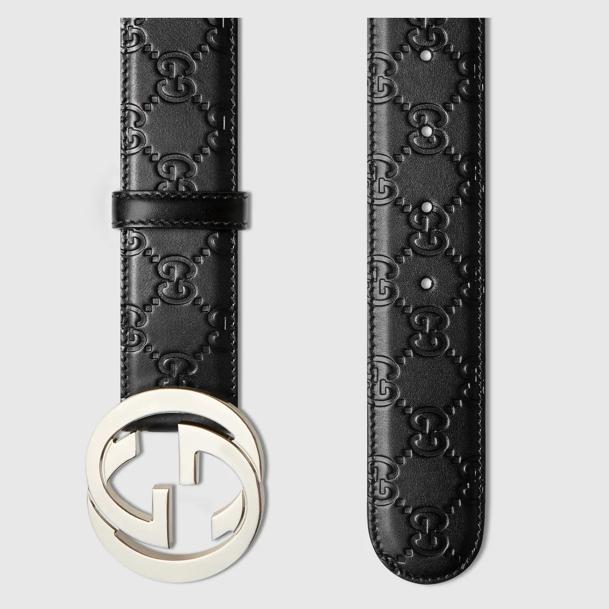 Belt with GG cross buckle