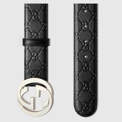 Belt with GG cross buckle