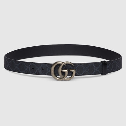 Slim GG Marmont belt in black GG Supreme fabric