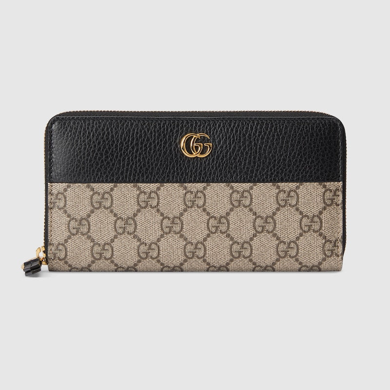 Two-tone GG Marmont zip wallet