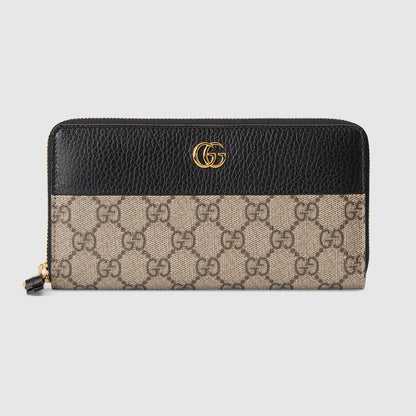 Two-tone GG Marmont zip wallet