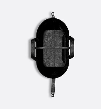 Toujours Medium bag in black crinkled calfskin with Macrocannage topstitching