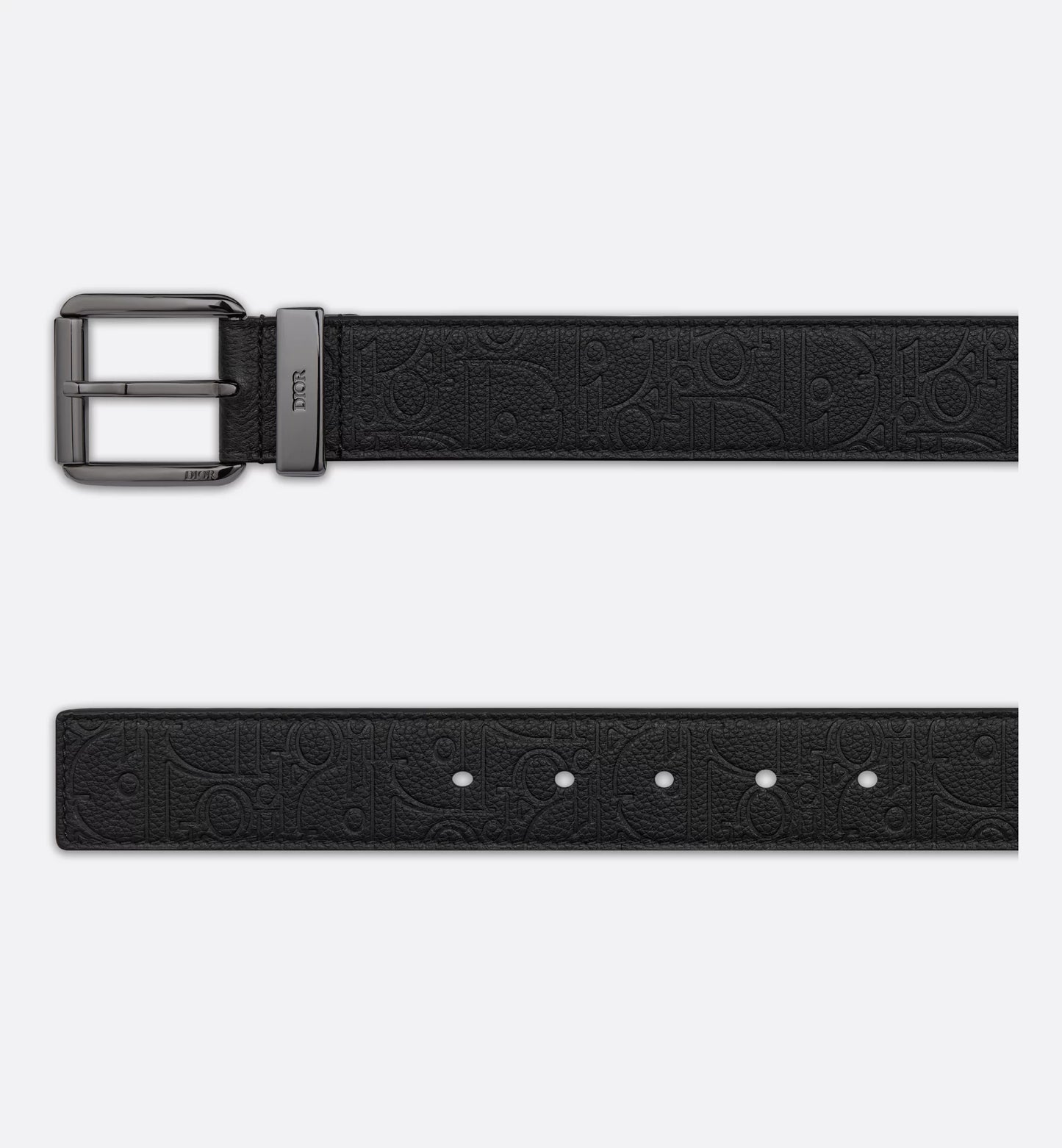 Black Gravity Leather Belt 35 mm Men's