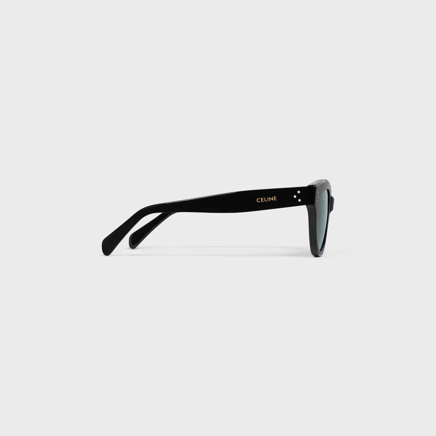 Runde S332 Sonnenbrille aus schwarzem Acetat für Damen
