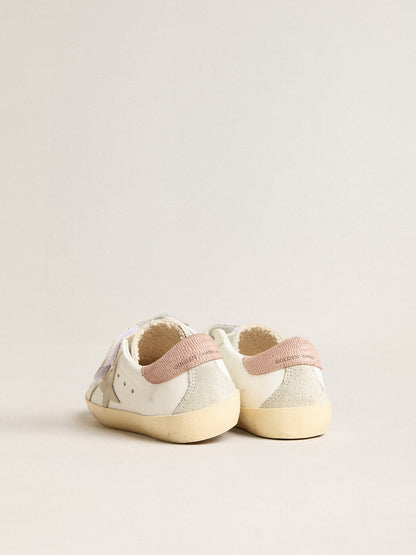 Old School Young made of leather with grey suede star and old pink heel