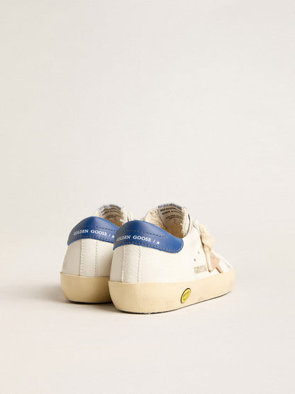 Super-Star Young in nappa leather with beige star and blue heel